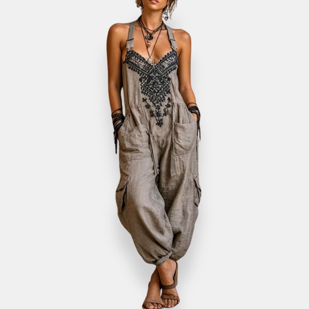 Lynzia - Embroidered Bohemian Jumpsuit