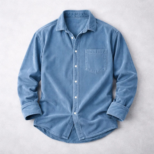 Heshan - Corduroy Shirt With Button