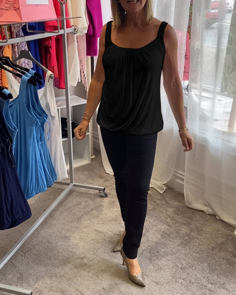 Hanner - Genuine Pleated Sleevless  Top