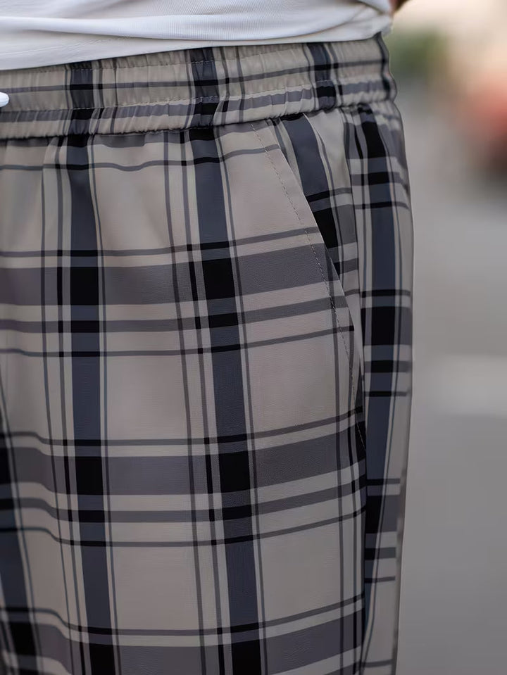 Idriz - Plaid Pants With Elastic Waist