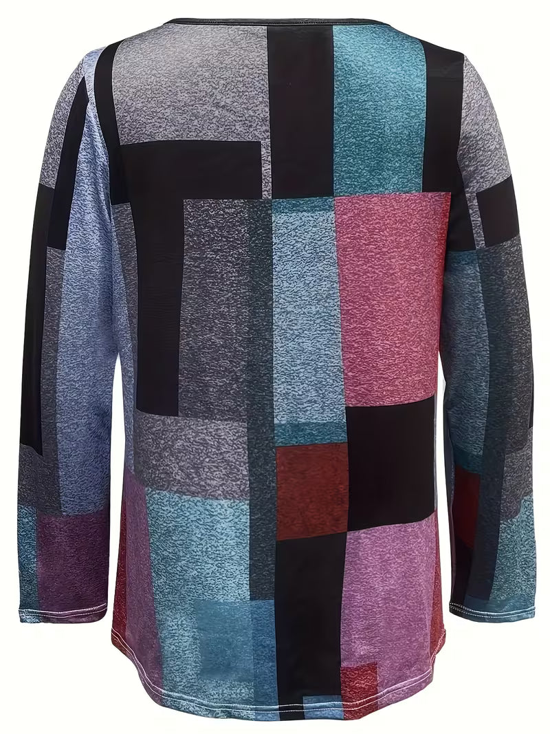 Seraenna - Vibrant Geometric Pattern Top