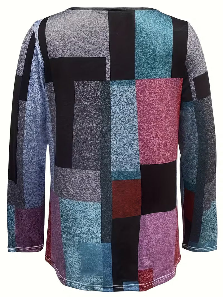 Seraenna - Vibrant Geometric Pattern Top