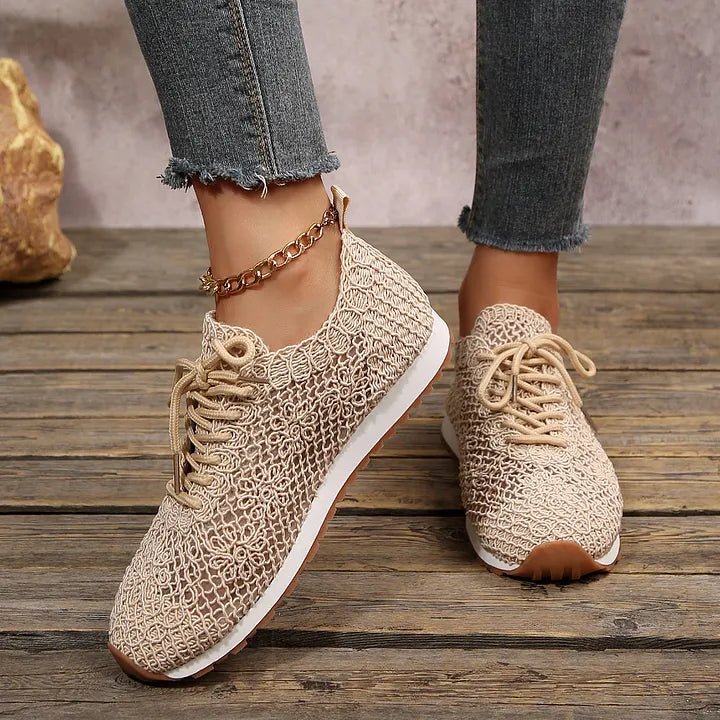 Susannah - Breathable Knitted Lace-Up Sneaker