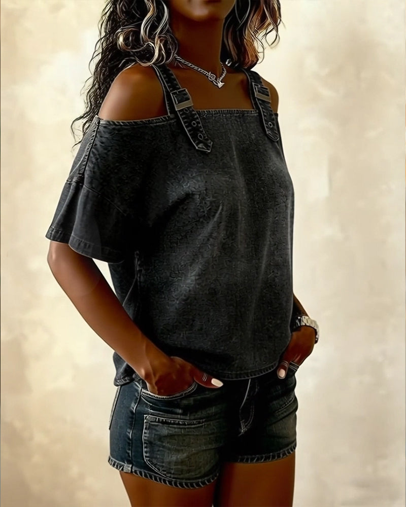 Yamara - Sleeveless Denim Shirt