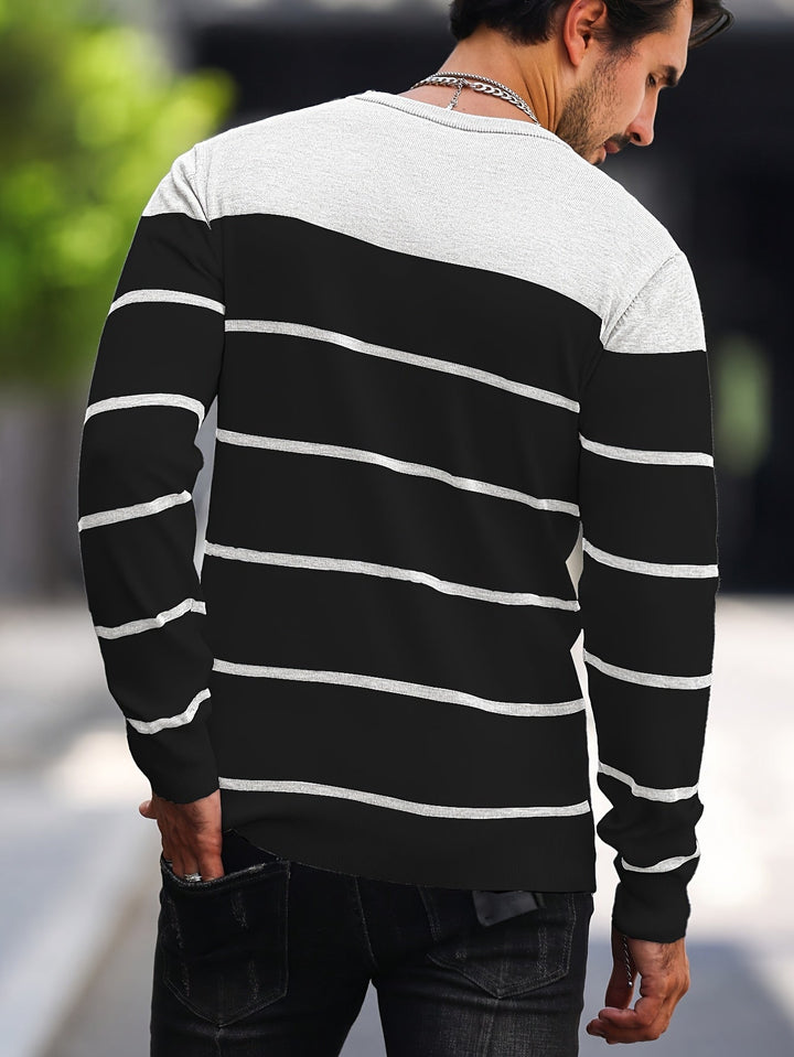 Valinat - Casual Striped Sweater With Long Sleeve