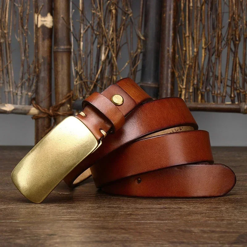 Cristobal - Forged Brass Buckle Leather Belt