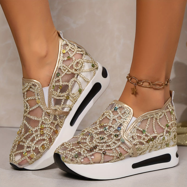 Heleen - High Waisted Sequined Sneakers
