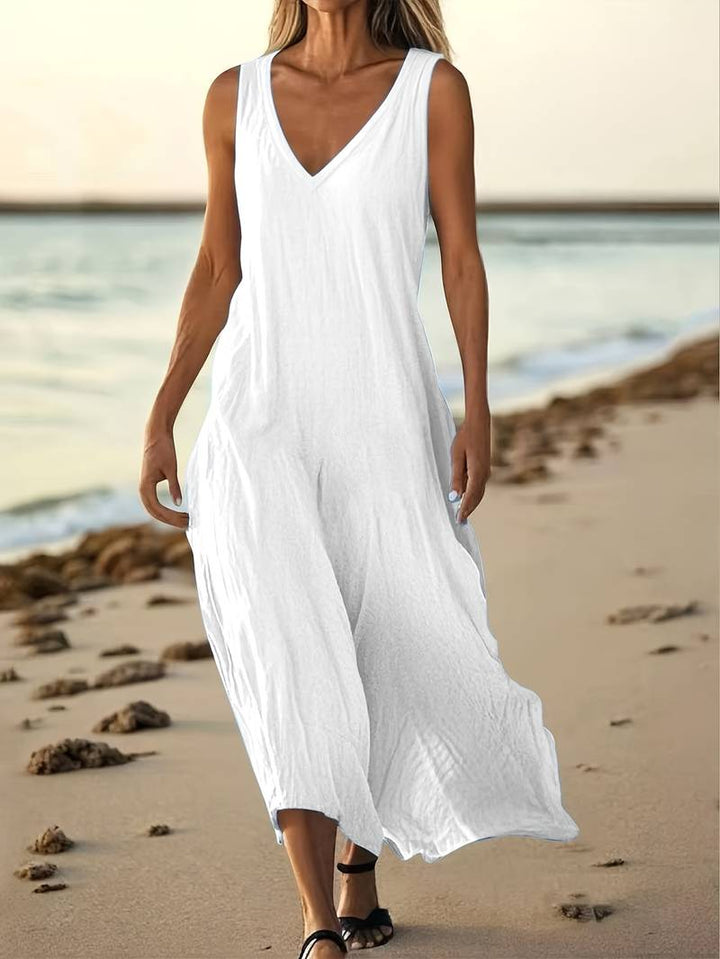 Brina - Elegant V-Neck Sleeveless Maxi Dress