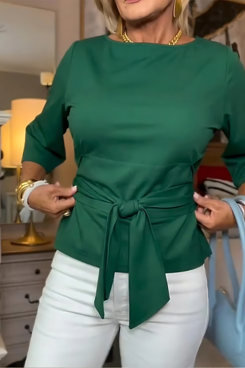 Shaniera - Stylish Waist Tie Top