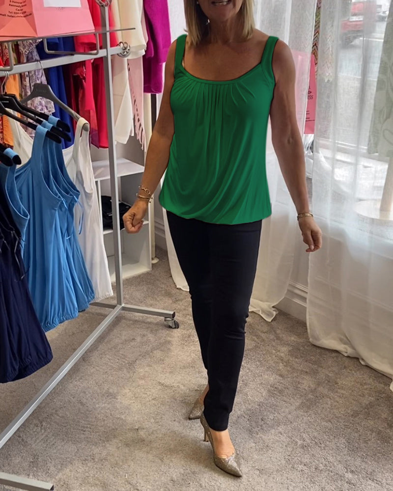 Hanner - Genuine Pleated Sleevless  Top