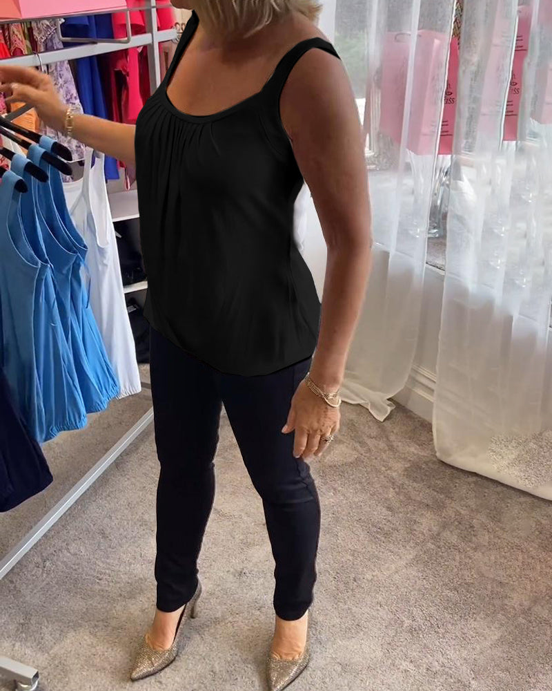 Hanner - Genuine Pleated Sleevless  Top