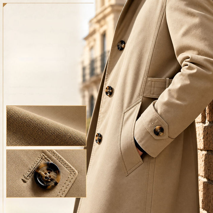 Brigenette - Coat With Notched Collar and Button Closure
