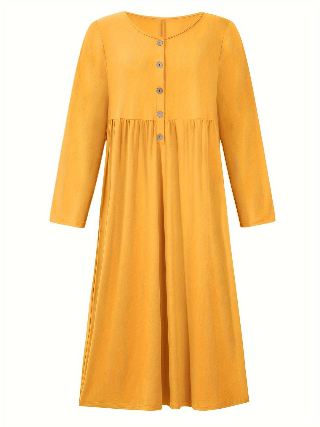 Imethma - Long Sleeve Dress With Button