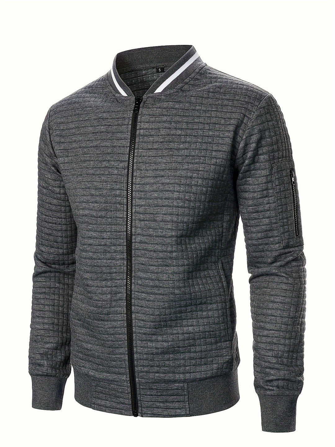 Sevemir - Zipper Stand-Up Collar Cardigan Jacket