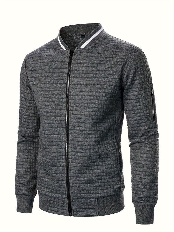 Sevemir - Zipper Stand-Up Collar Cardigan Jacket