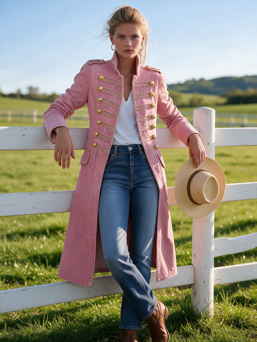 Soleeaessa - Long Sleeve Coat With Stand Collar