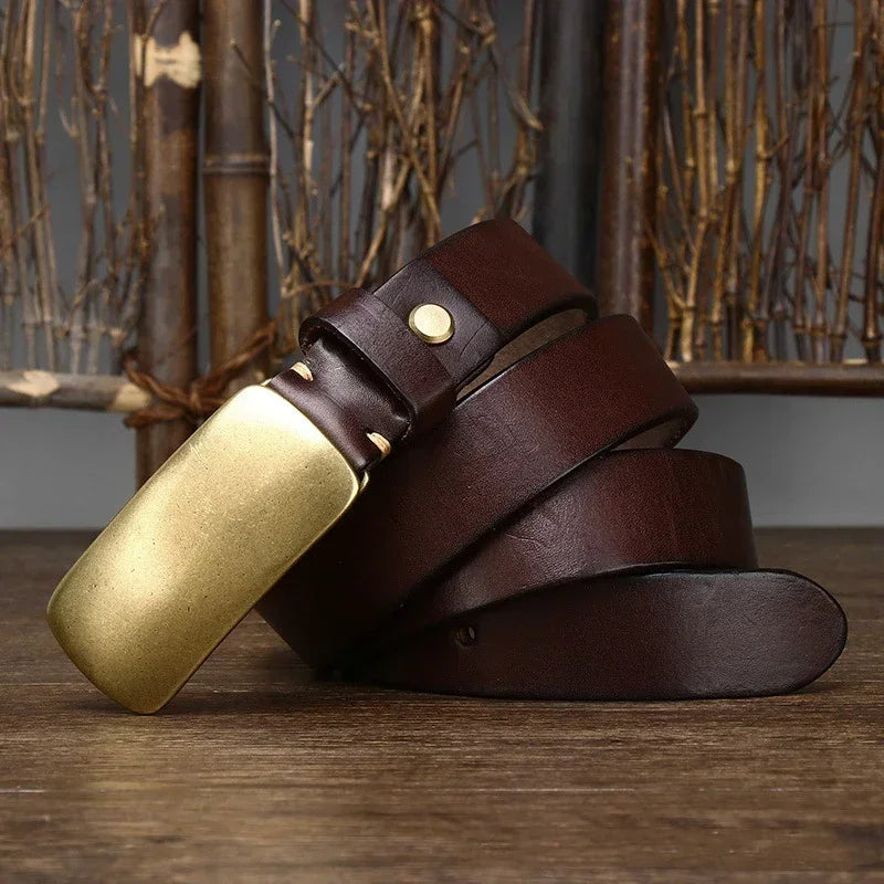 Cristobal - Forged Brass Buckle Leather Belt