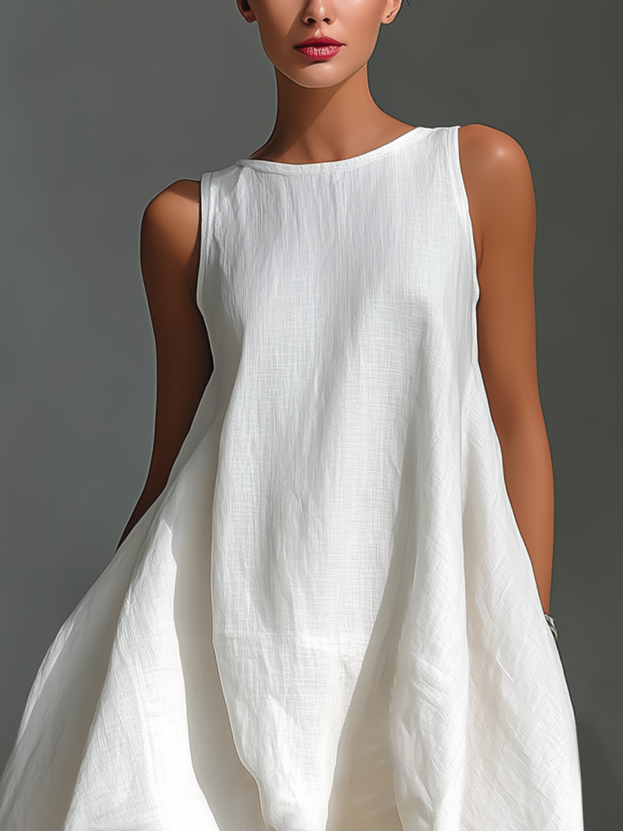 Alyna - Sleeveless Midi Dress With Asymmetric Hem