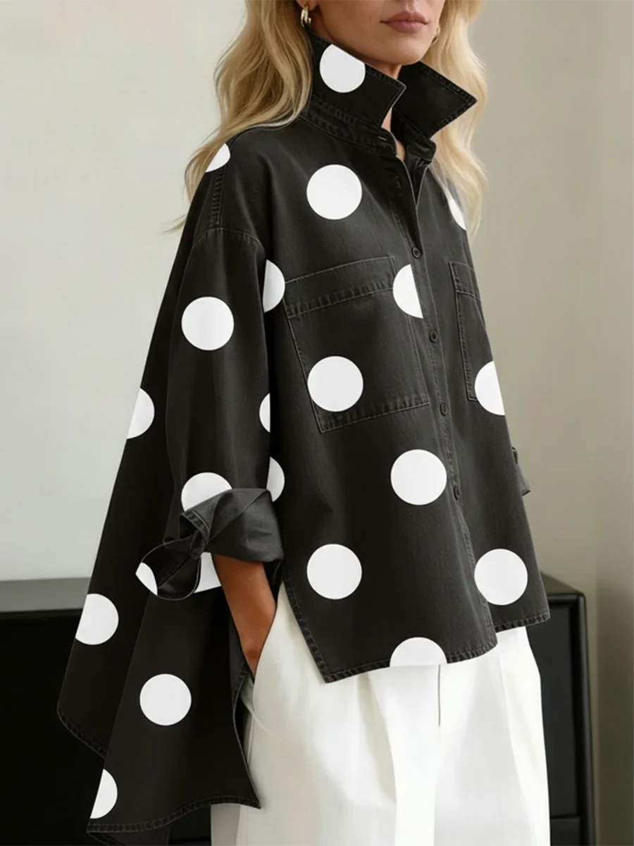 Ranulya - Elegant Artistic Polka Dot Printed Top