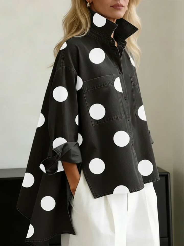 Ranulya - Elegant Artistic Polka Dot Printed Top