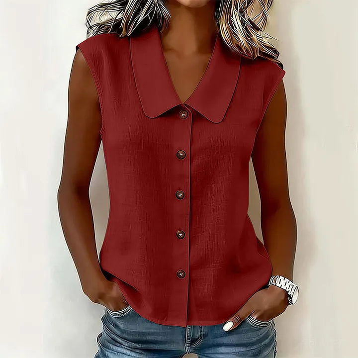 Chisato - V-neck Button Down Shirt