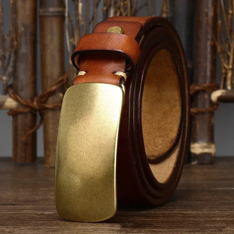 Cristobal - Forged Brass Buckle Leather Belt
