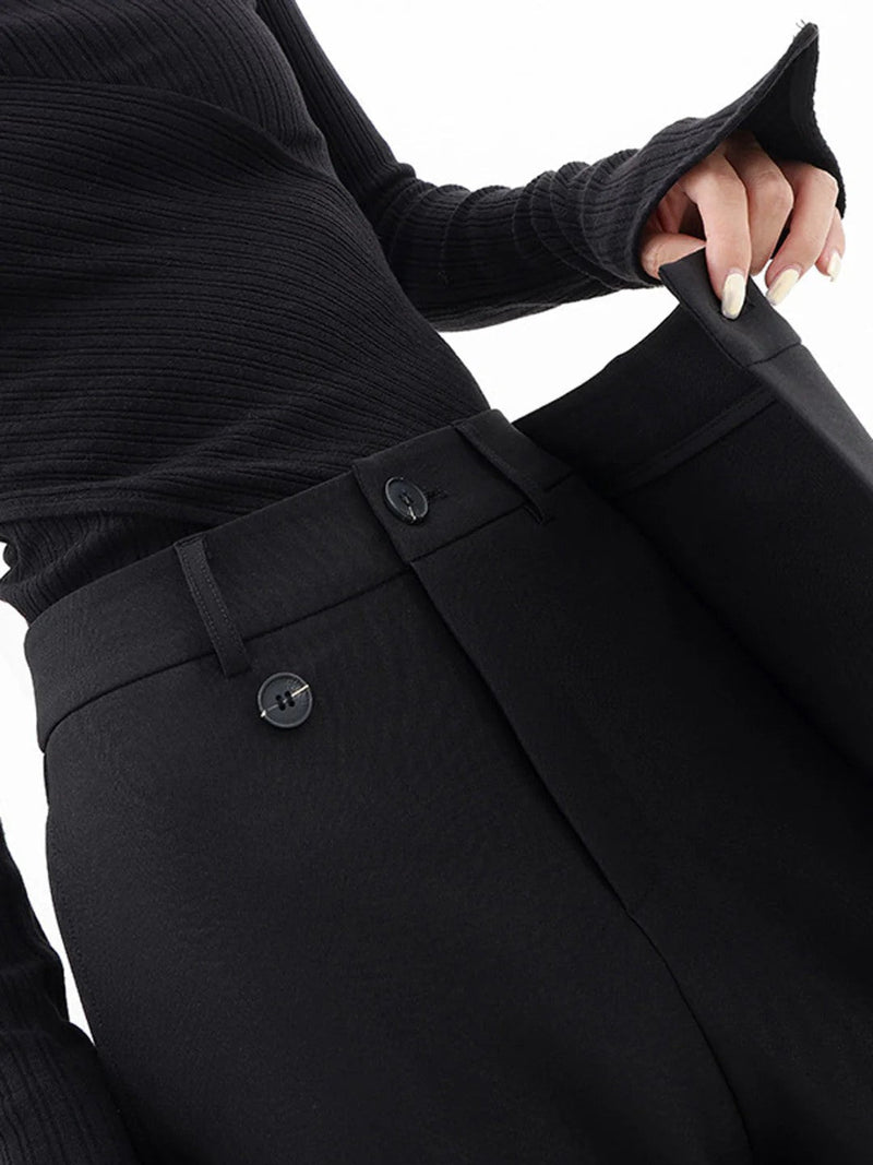 Nela - High Waisted Irregular Tailored Trousers