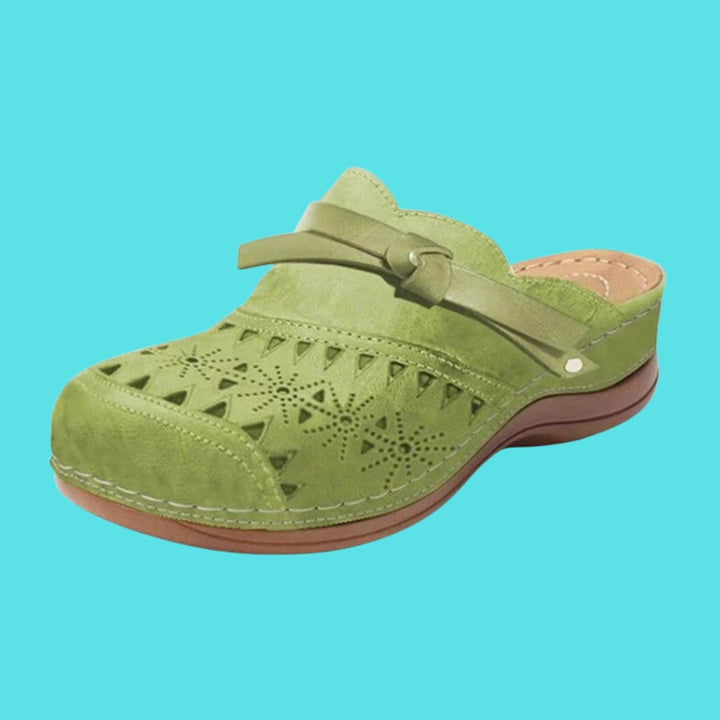 Nicholle - Bow Hollow Out Flat Mules