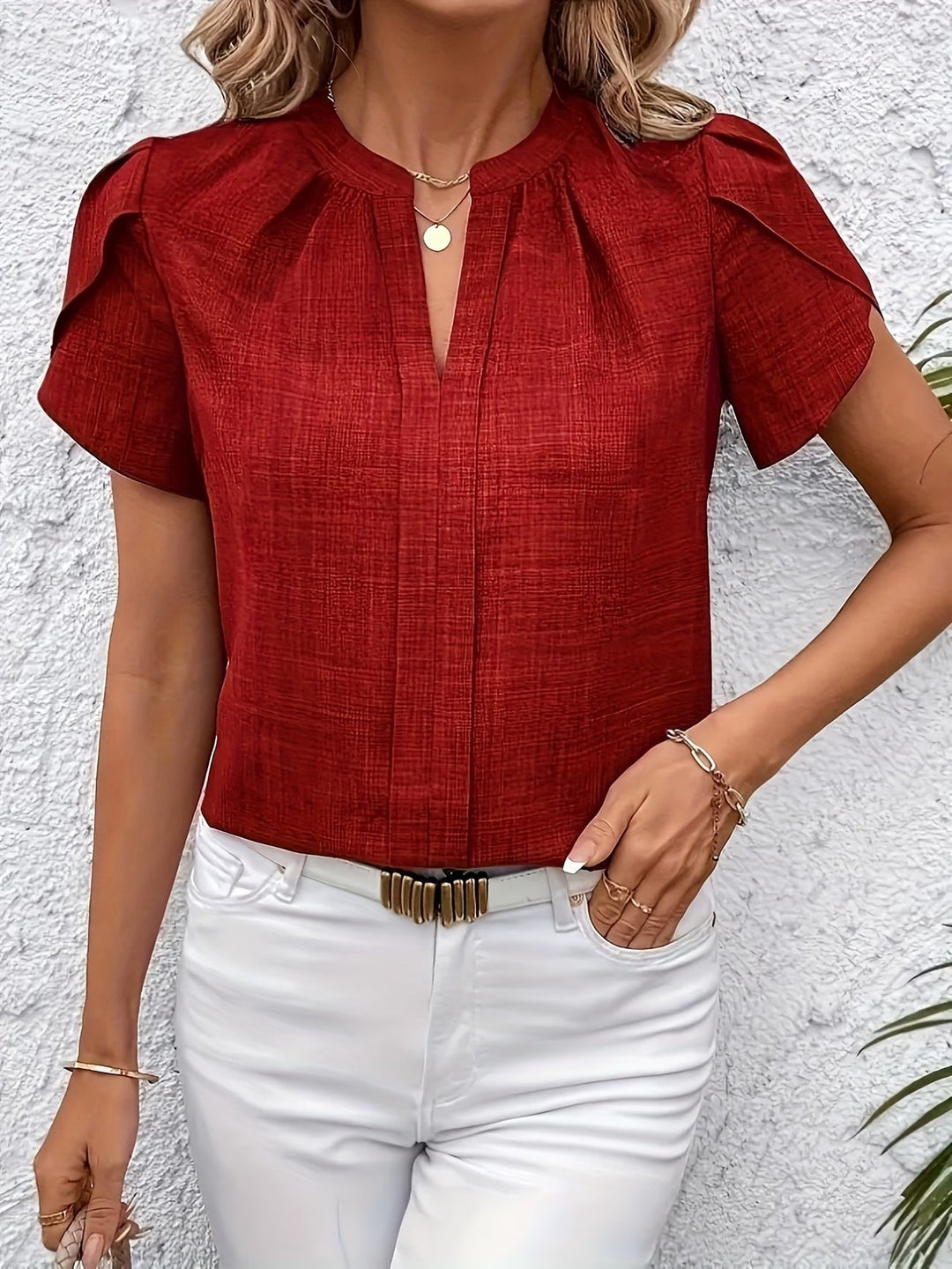 Kacey - Short Sleeve V-Neck Shirt