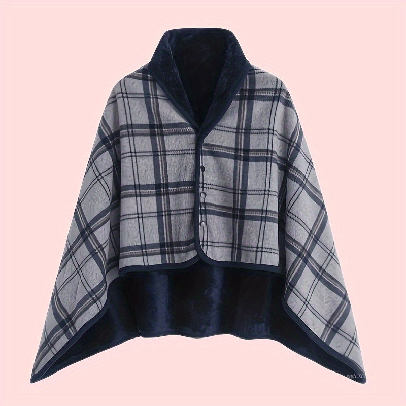 Emilette - Winter Plaid Wearable Blanket Shawl