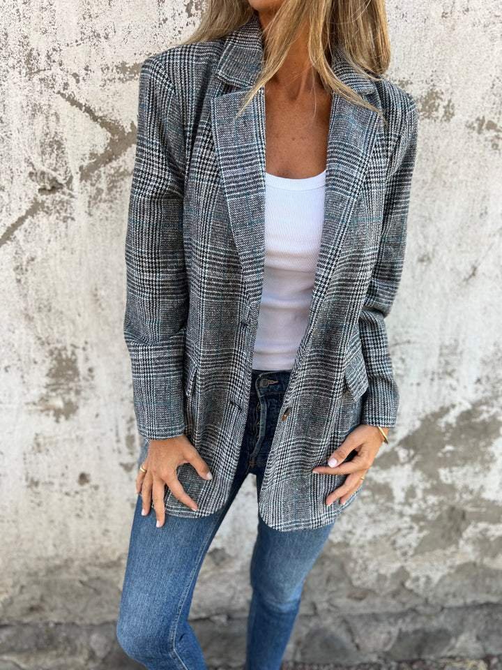 Basia – Stylish Checked Winter Blazer