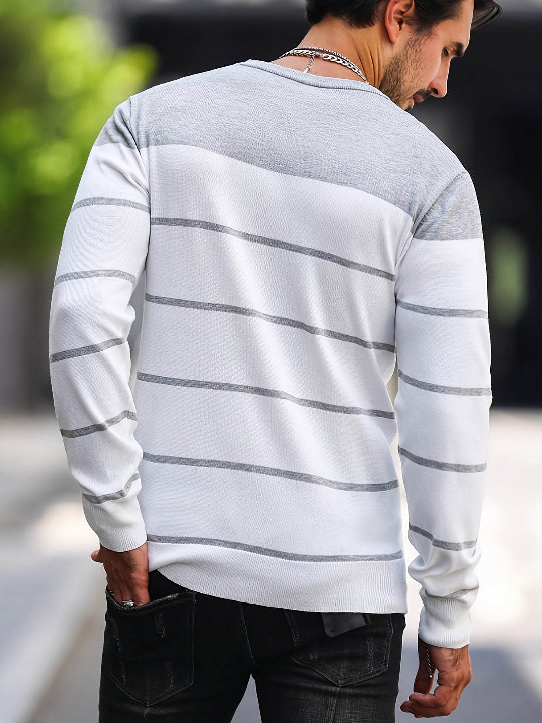 Valinat - Casual Striped Sweater With Long Sleeve