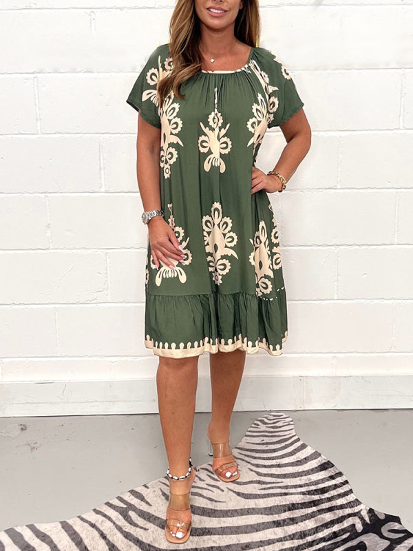 Ranee - Geometric Dress With Square Neckline
