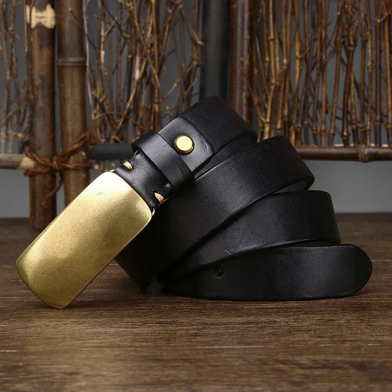 Cristobal - Forged Brass Buckle Leather Belt
