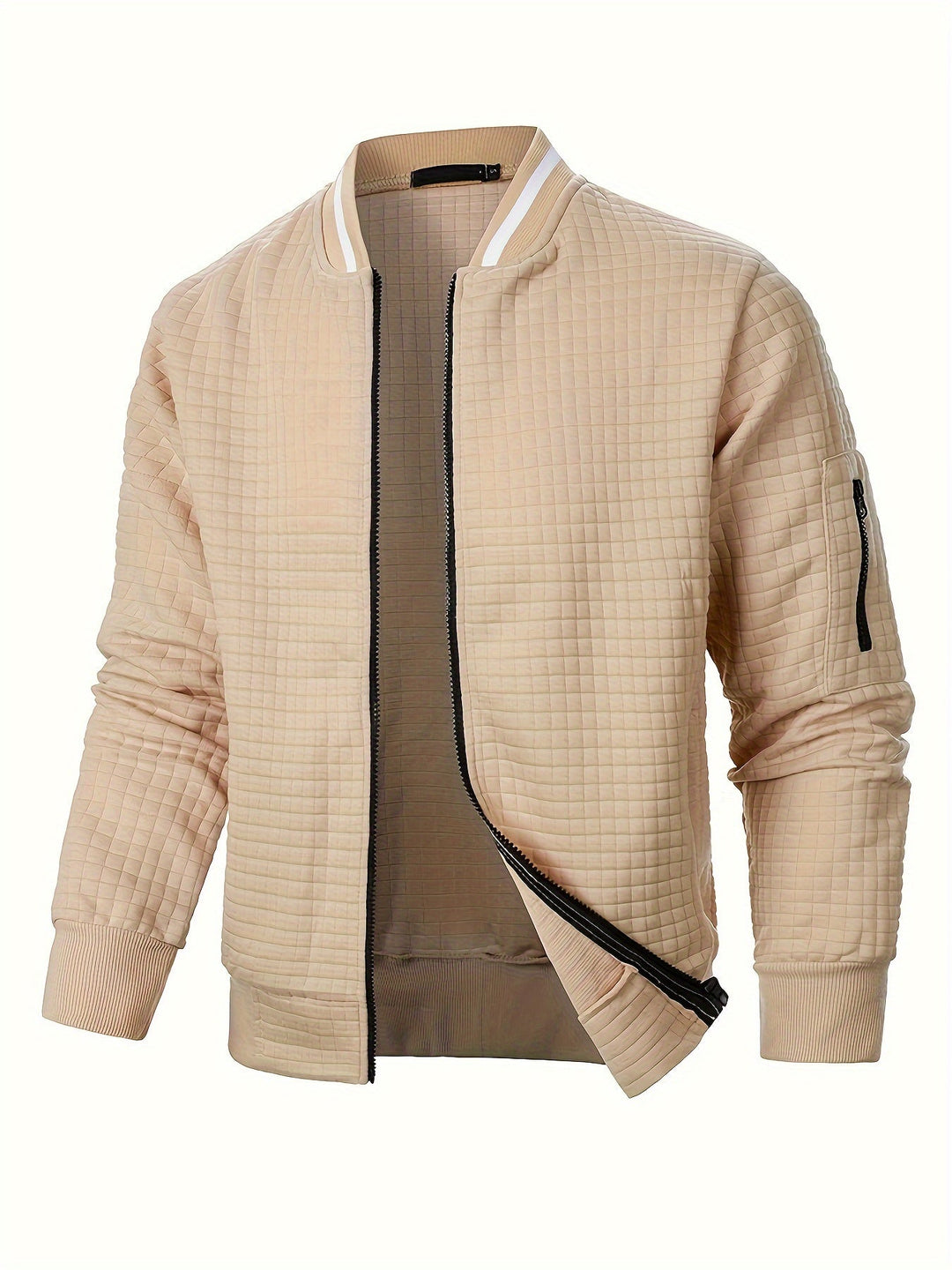 Sevemir - Zipper Stand-Up Collar Cardigan Jacket