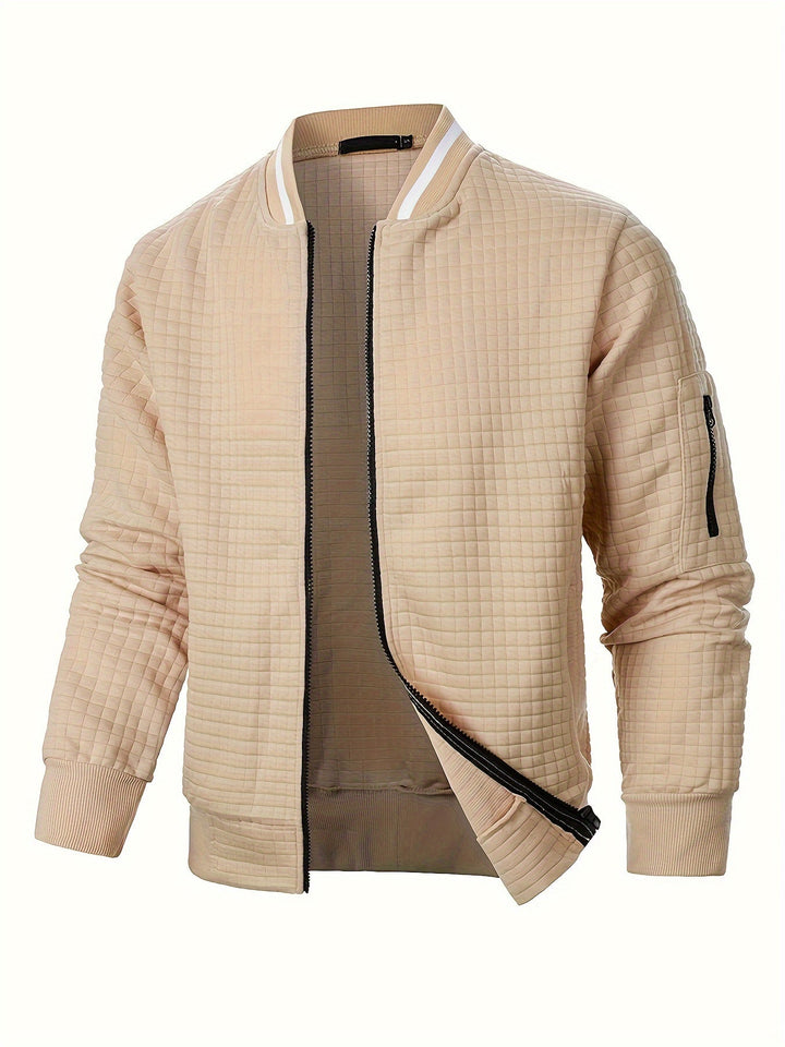 Sevemir - Zipper Stand-Up Collar Cardigan Jacket