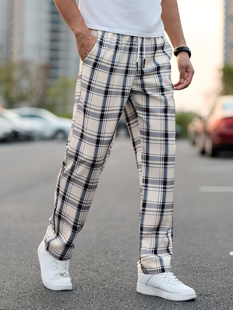 Idriz - Plaid Pants With Elastic Waist