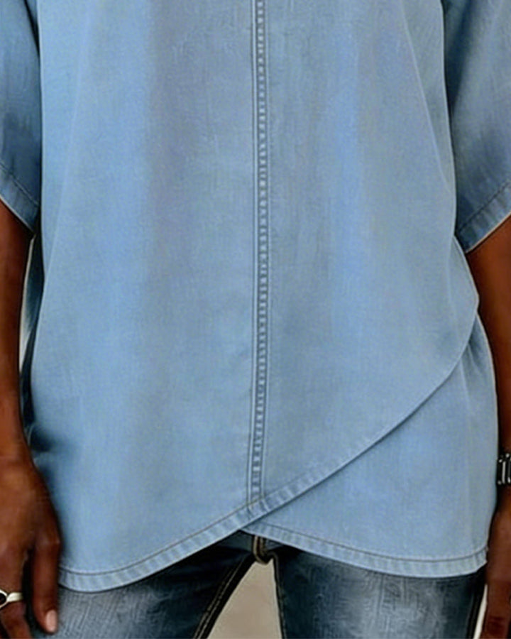 Laritza - Casual Denim V-Neck Top