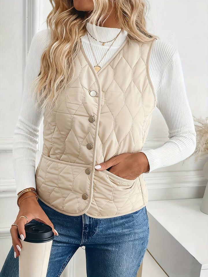 Seraora - Sleeveless Vest With Pockets