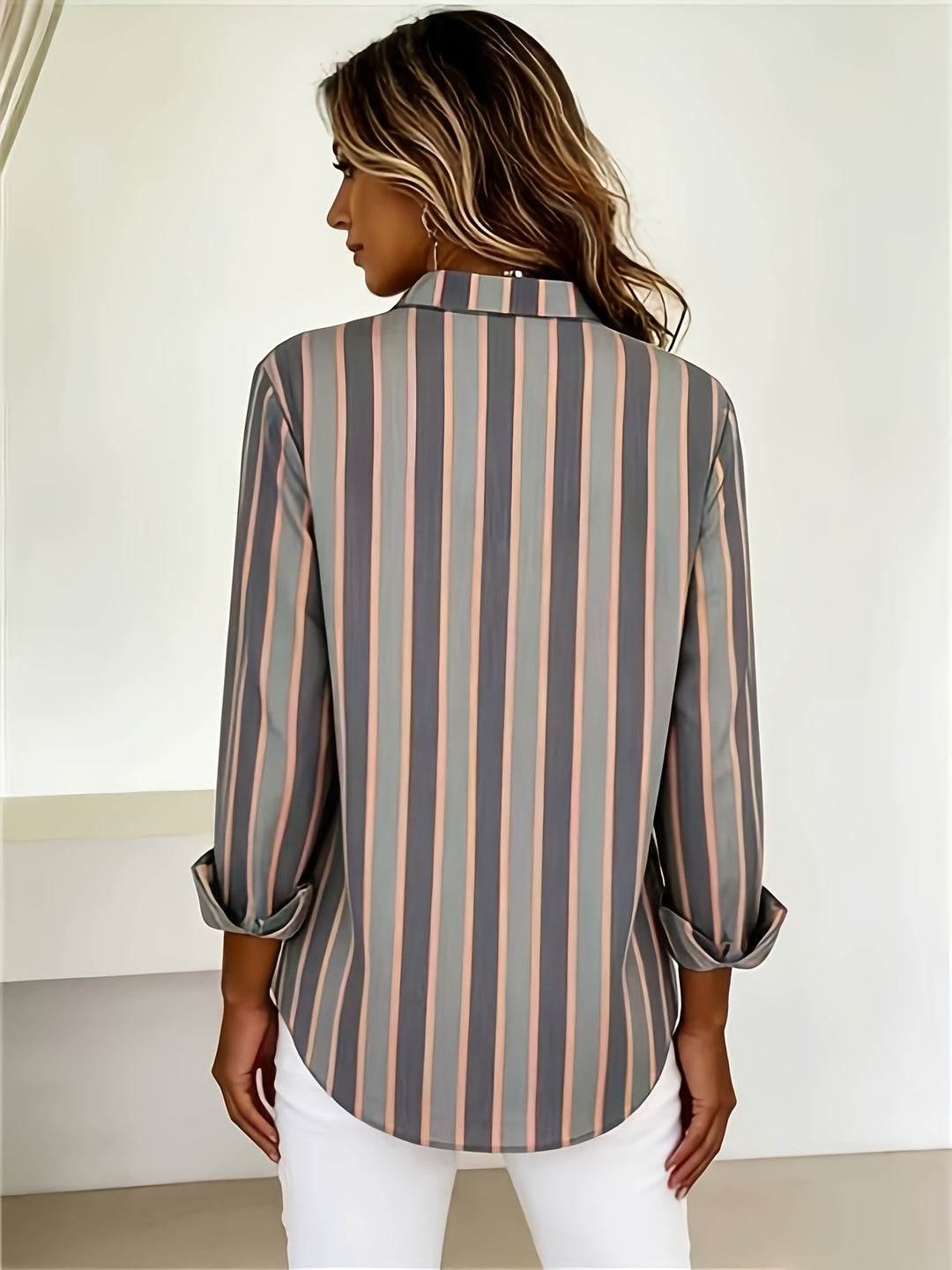 Chamique - Long Sleeve Button-Up Shirt