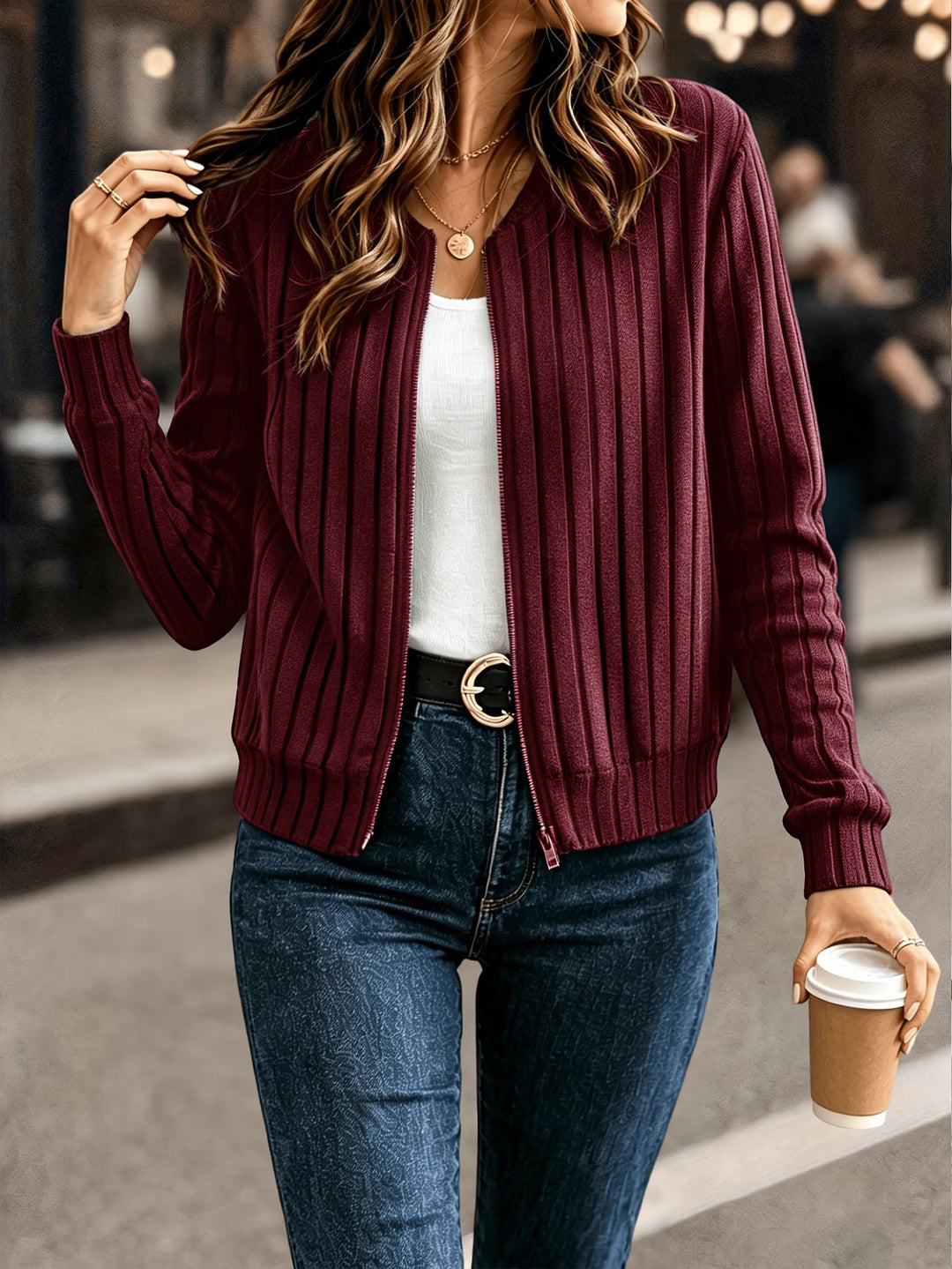 Emilea - Lone Sleeve Knitted Jacket