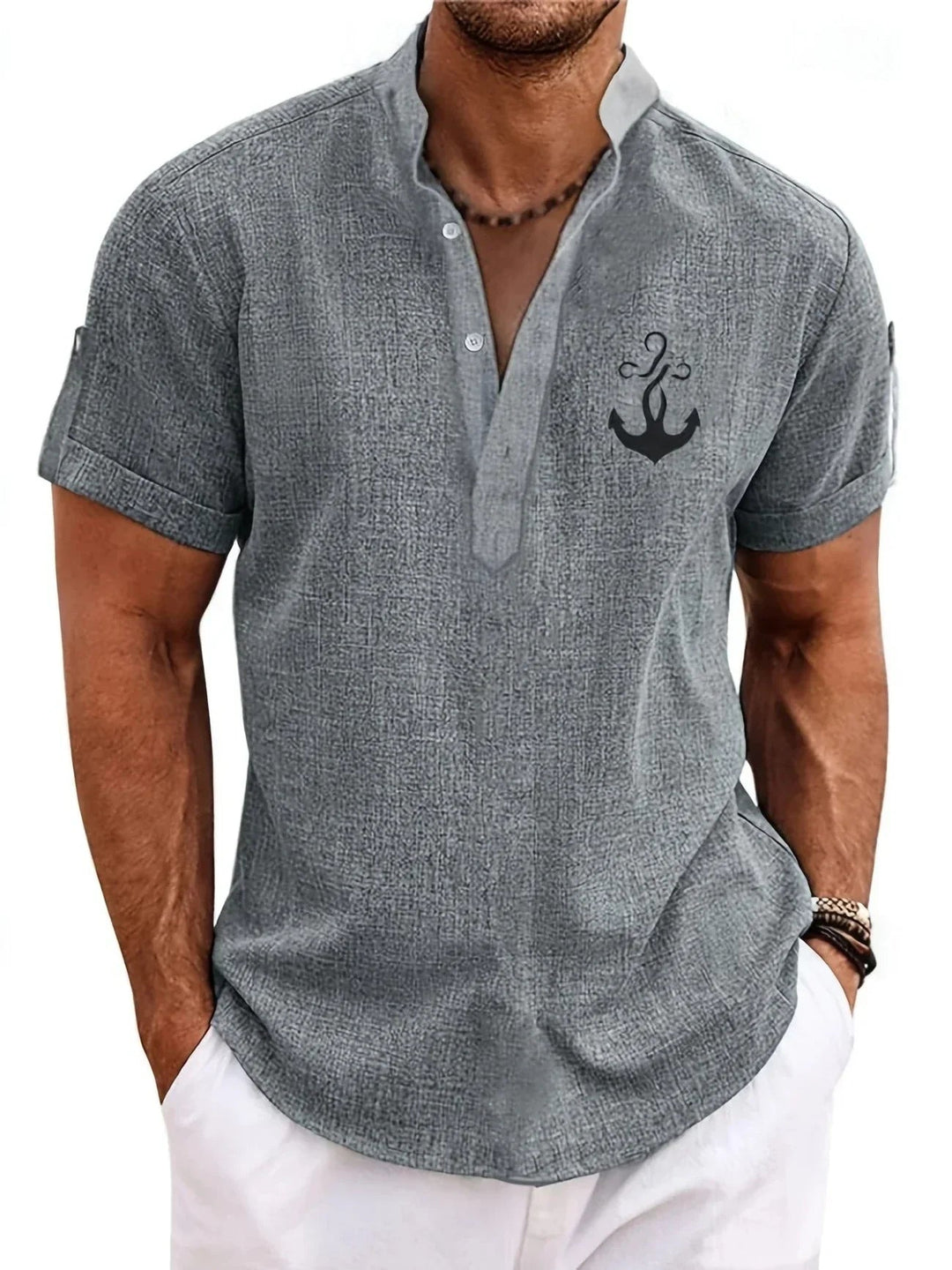 Samuelson - Elegant Short Sleeve Shirt With Collar