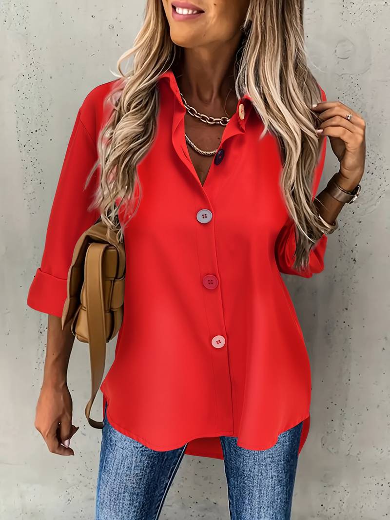 Lasangi - Casual Long Sleeve Shirt With Multiple Button