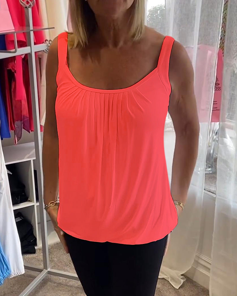 Hanner - Genuine Pleated Sleevless  Top