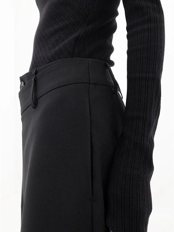Nela - High Waisted Irregular Tailored Trousers