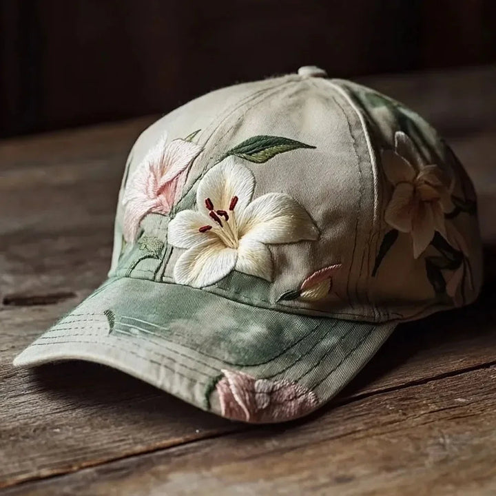 Virinia - Embroidered Floral Cap