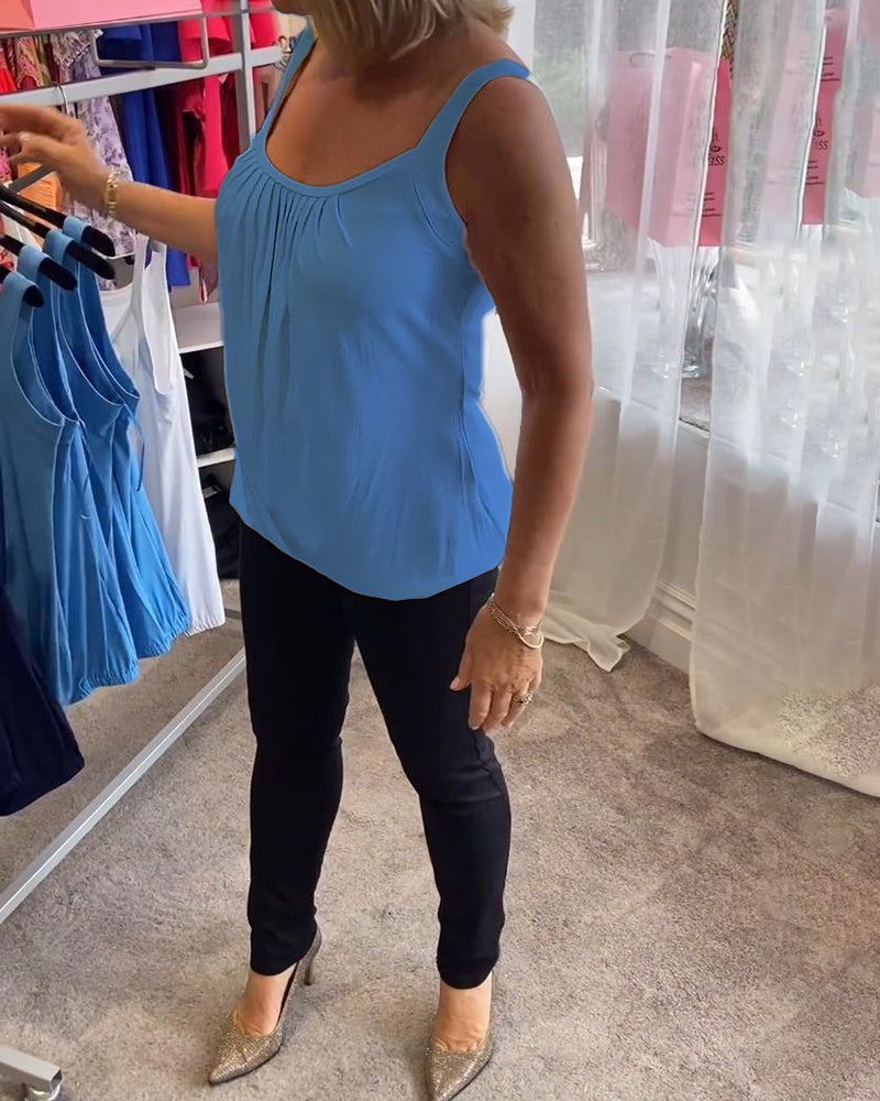 Hanner - Genuine Pleated Sleevless  Top