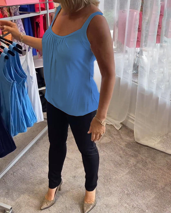Hanner - Genuine Pleated Sleevless  Top