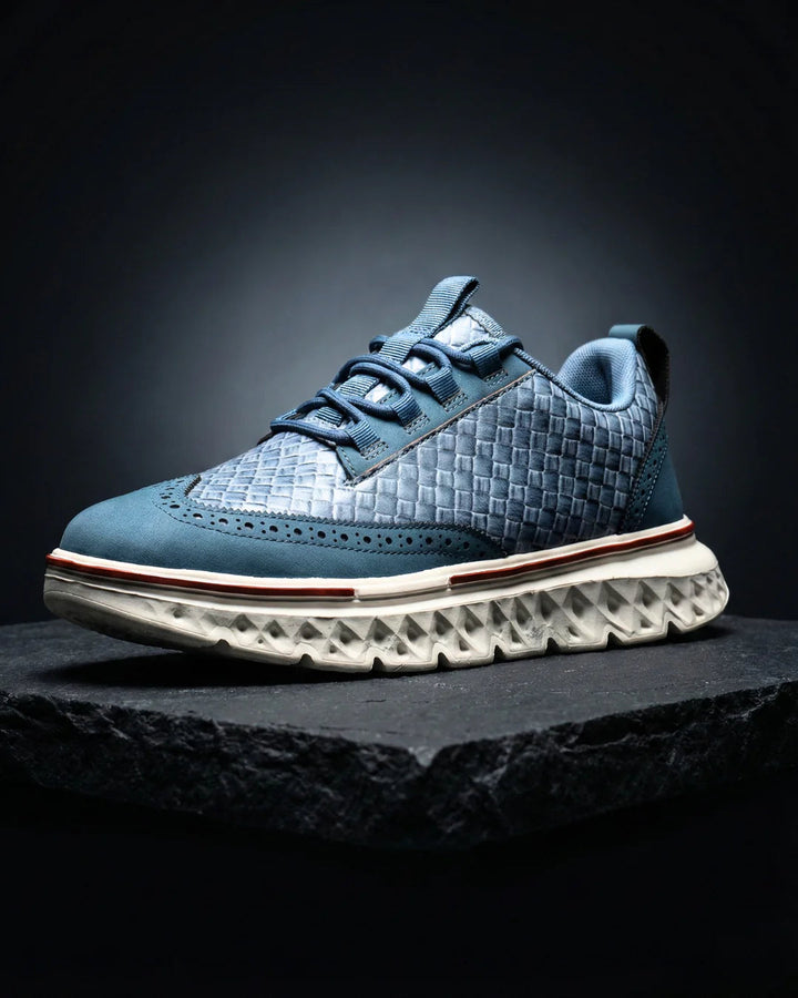 Kremer - Woven Leather Lace Up Sneakers