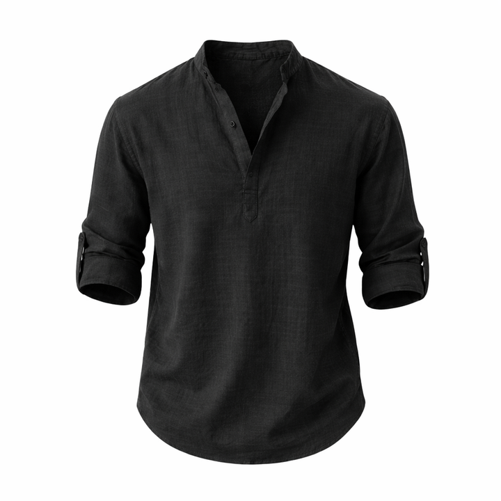 Galeazzo - Long Sleeve Cotton Linen Shirt